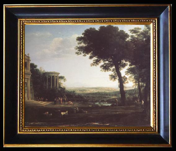 framed  Claude Lorrain Landscape with a Sacrifice to Apolio (n03), Ta093